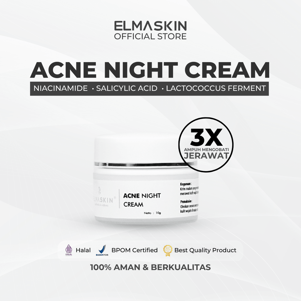Acne Night Cream Anti Jerawat - elmaskin.id