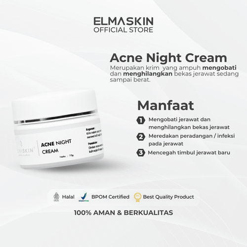 Acne Night Cream Anti Jerawat - elmaskin.id