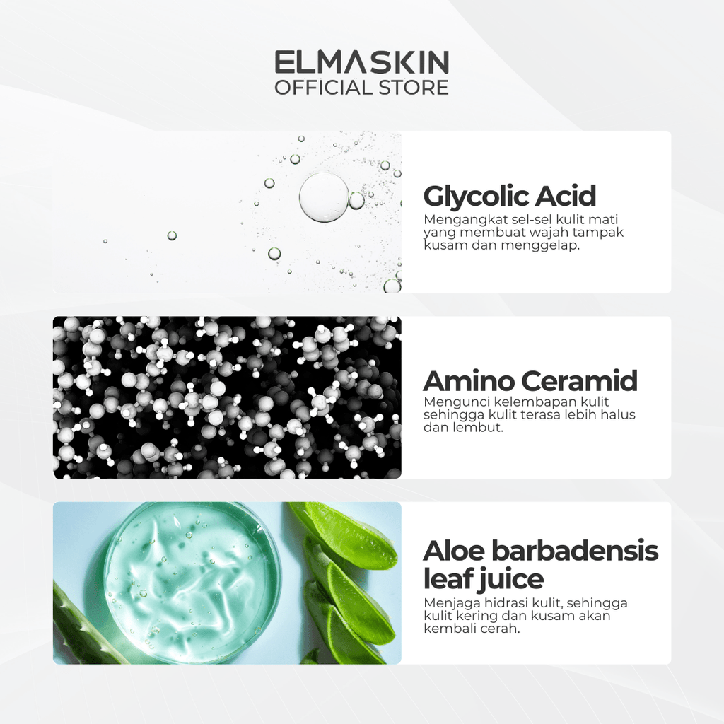 Glycolic Facial Wash AHA Glycolic Acid - elmaskin.id