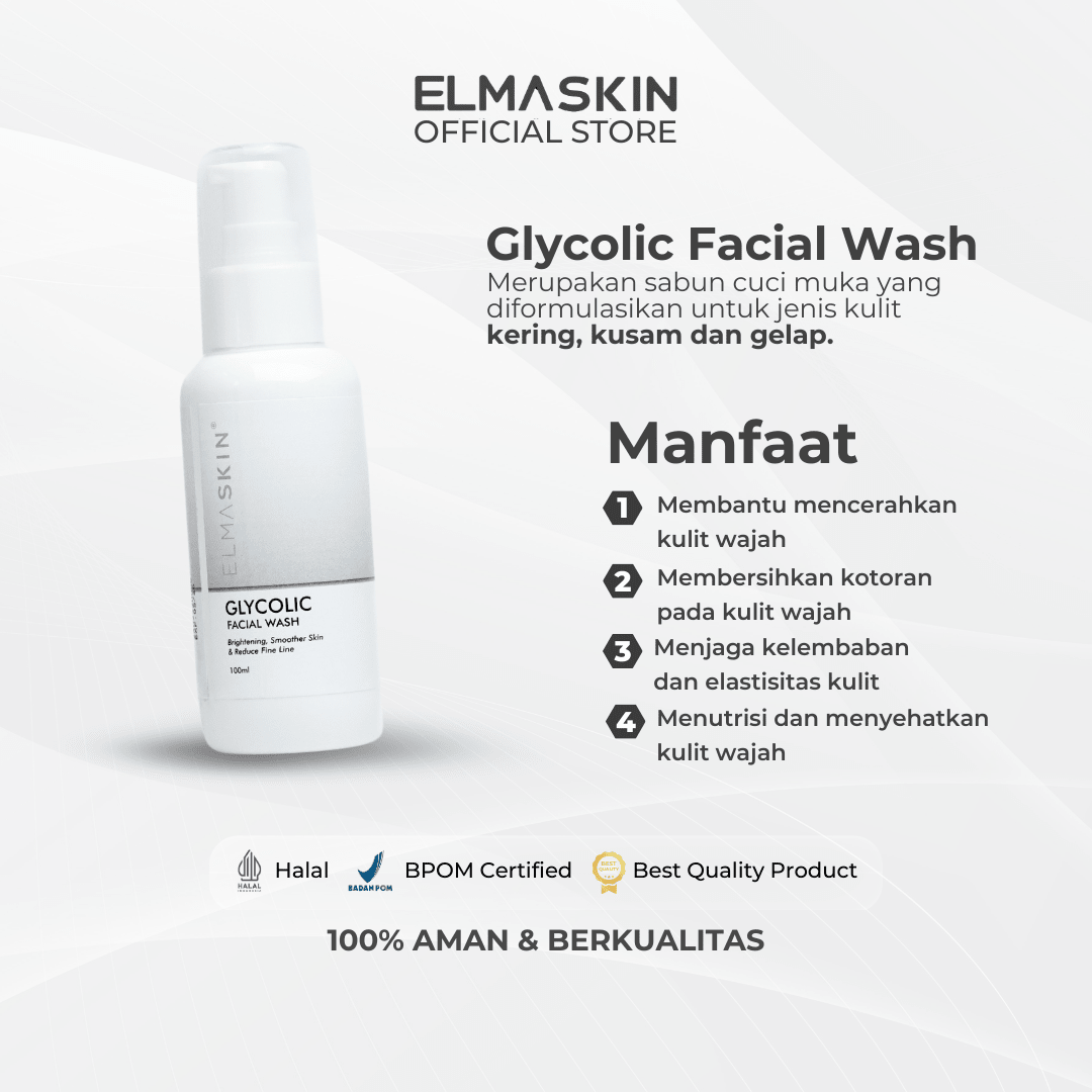 Glycolic Facial Wash AHA Glycolic Acid - elmaskin.id