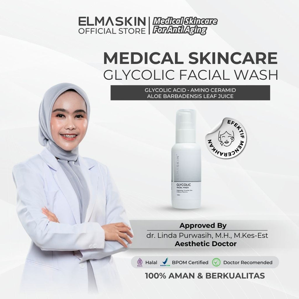 Glycolic Facial Wash AHA Glycolic Acid - elmaskin.id