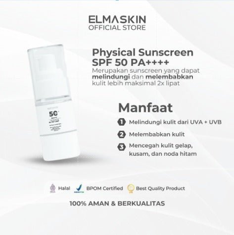 Physical Sunscreen Spf 50 PA ++++ - elmaskin.id
