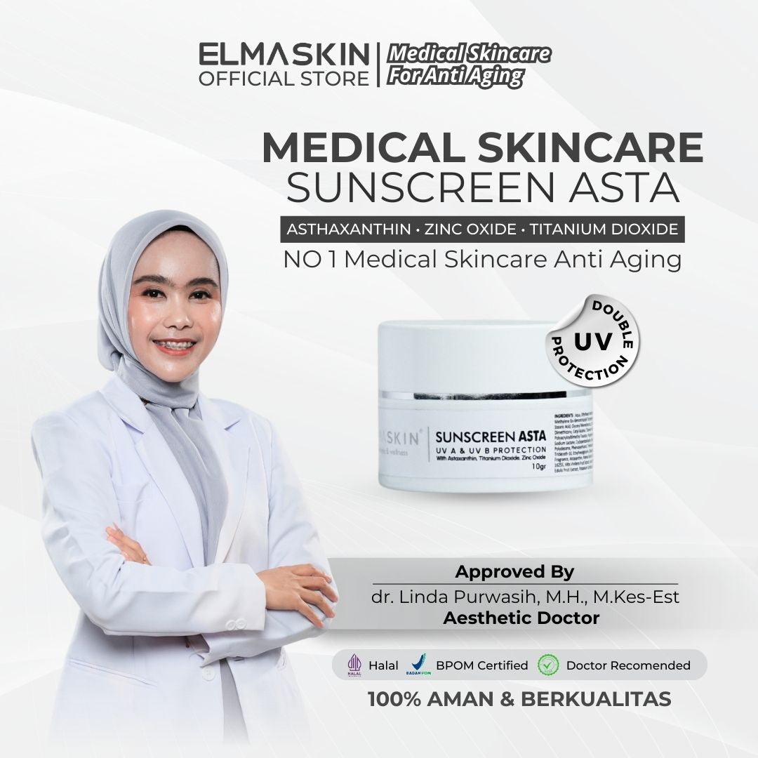 Sunscreen ASTA SPF 35 Antioksidan Kulit Kusam - elmaskin.id
