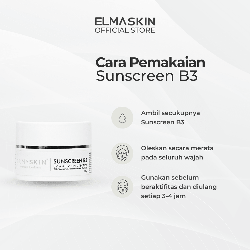 Sunscreen B3 SPF 35 Niacinamide Kulit Berminyak - elmaskin.id