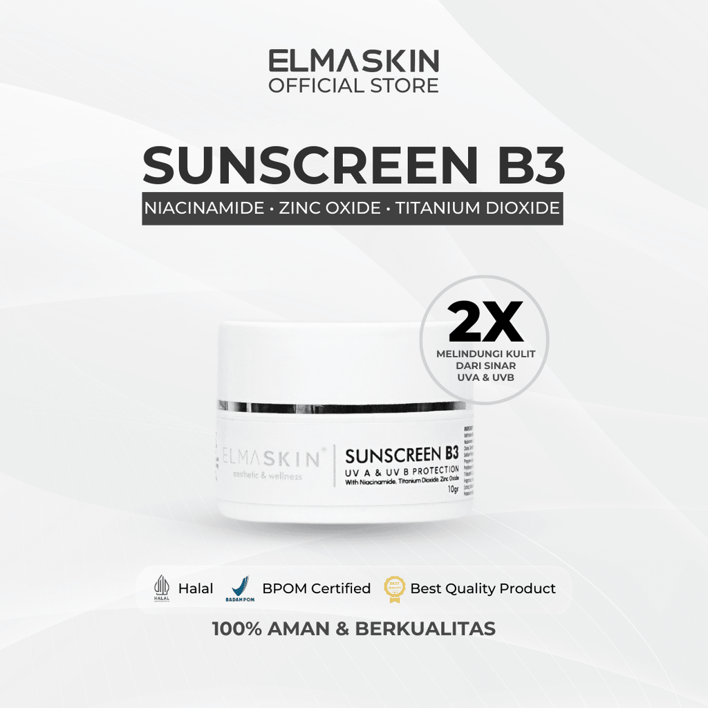 Sunscreen B3 SPF 35 Niacinamide Kulit Berminyak - elmaskin.id