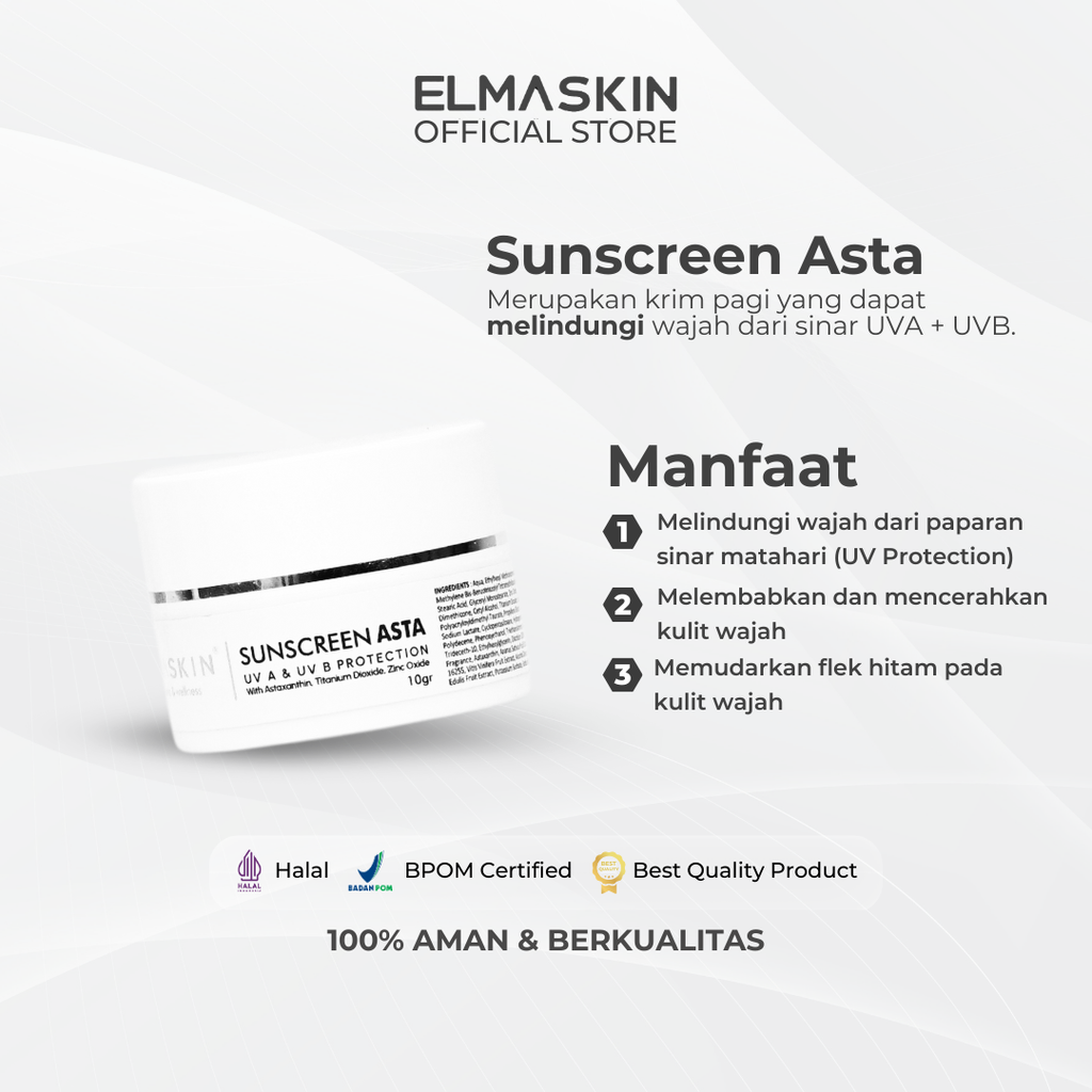 Sunscreen ASTA SPF 35 Antioksidan Kulit Kusam