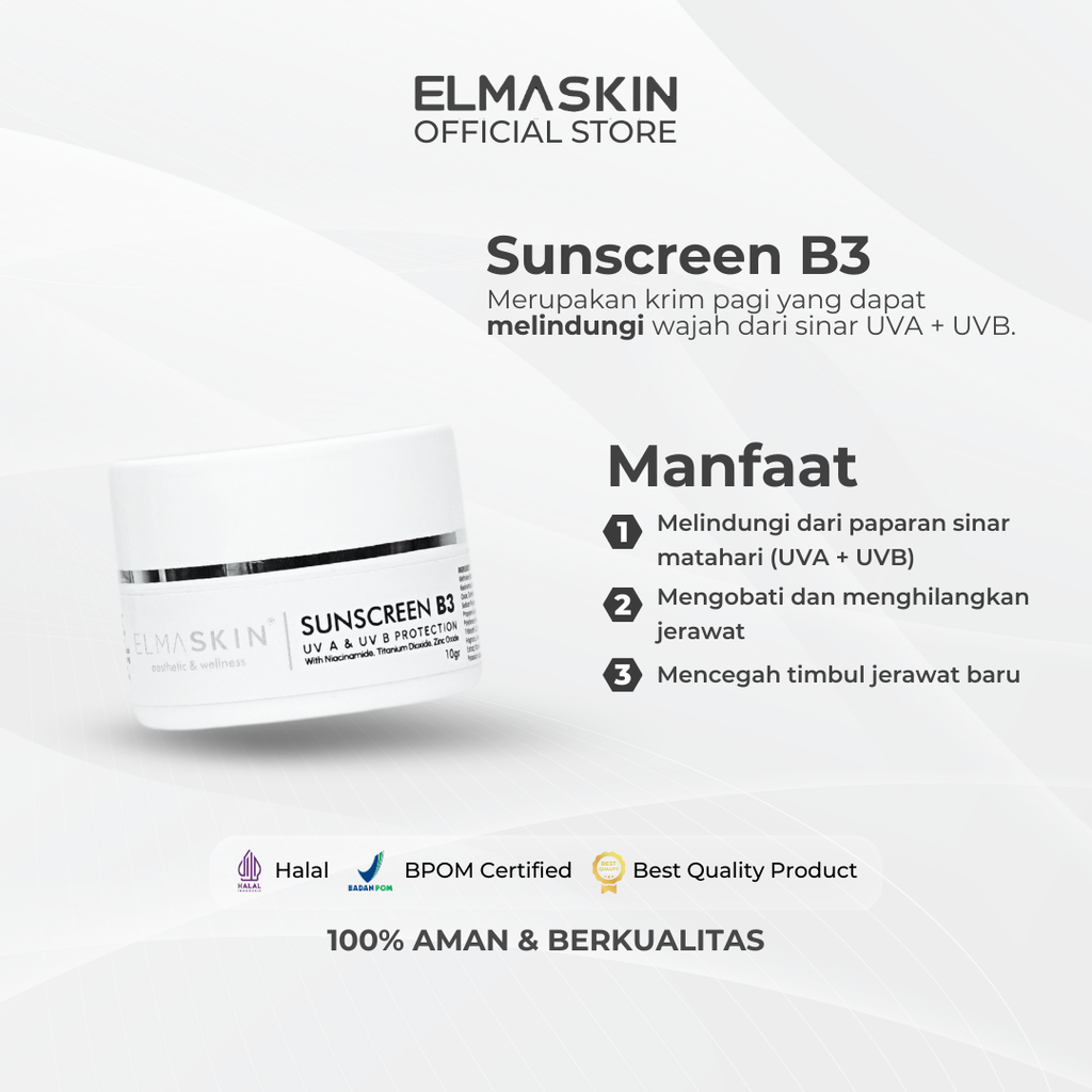 Sunscreen B3 SPF 35 Niacinamide Kulit Berminyak
