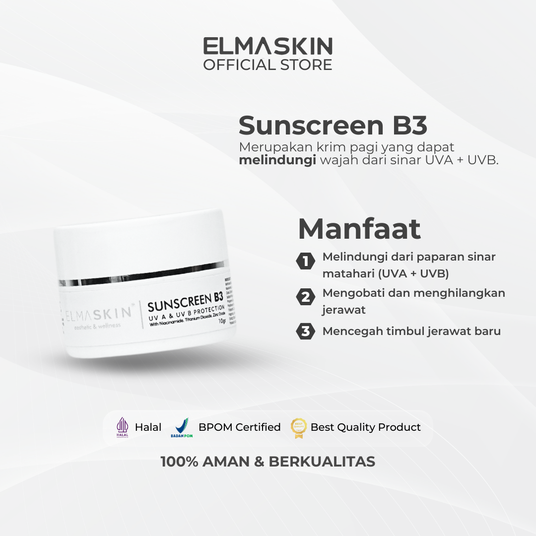 Sunscreen B3 SPF 35 Niacinamide Kulit Berminyak